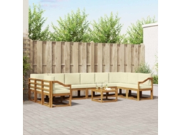 Vidaxl Conjunto De Sofás Para Exterior 11 Pcs Natural E Creme