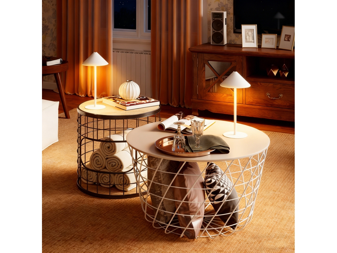 Led Table Lamp With Usb Cable, Touch Switch, Metal, Rechargeable, White
