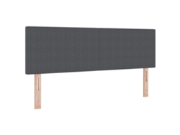 Cabeceira Baixa Minimalista Com Fitas Led Vidaxl Cinzento Tecido (144 Cm)