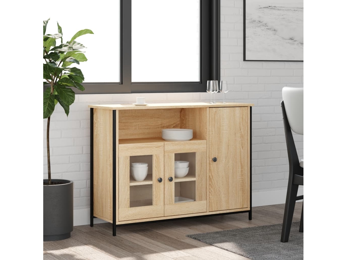 Vidaxl Aparador 100x35x75 Cm Derivados De Madeira Cor Carvalho Sonoma