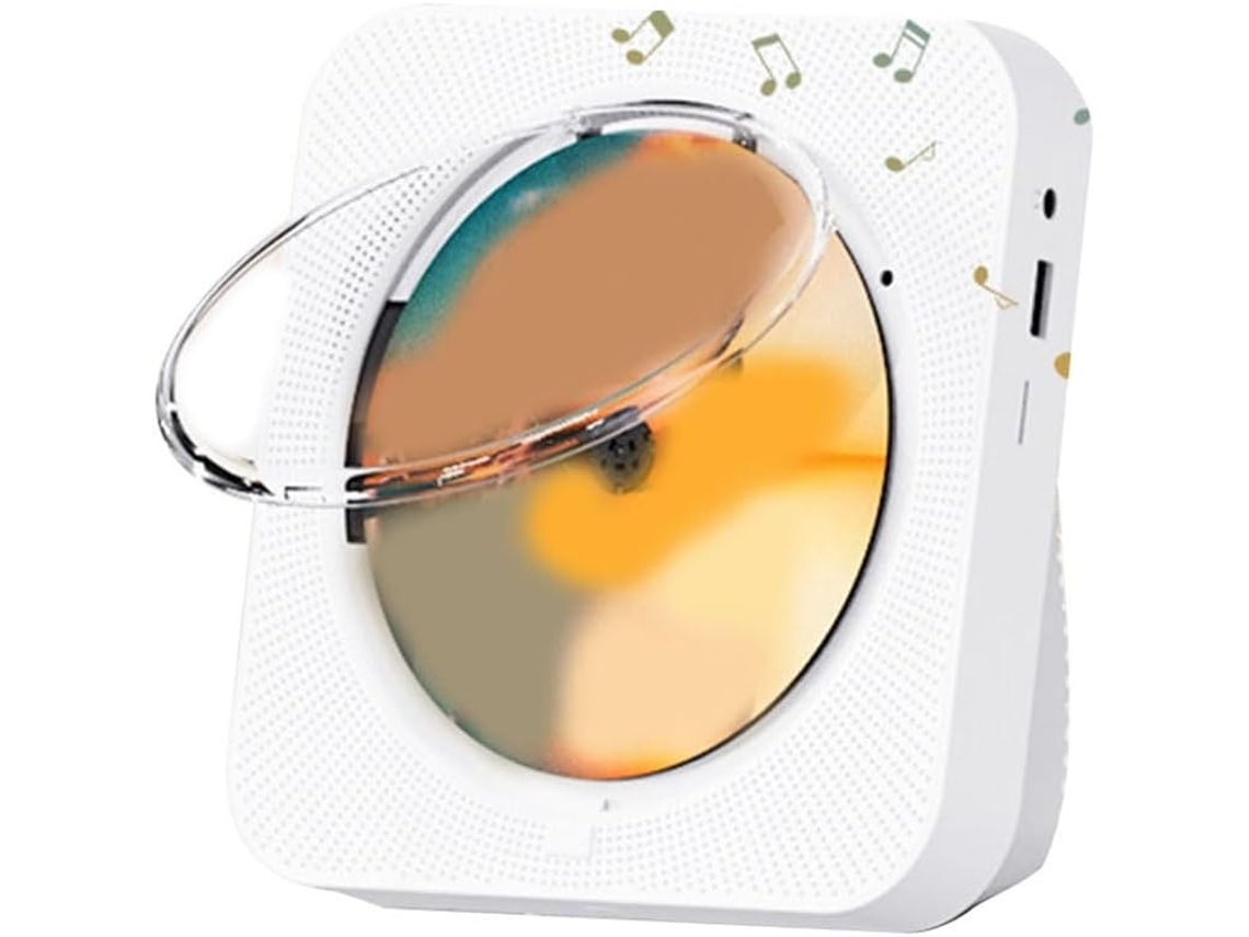 Leitor Cd Portátil -718 Bluetooth, Alto-falantes Duplos, Rádio Fm, Usb, Modo Fone De Ouvido, Estéreo, Branco