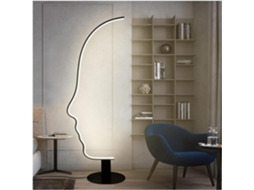 Luminária De Chão Criativa Zumaha Em Formato Rosto, Com Intensidade De Luz Ajustável E Controle Remoto, Ideal Para
