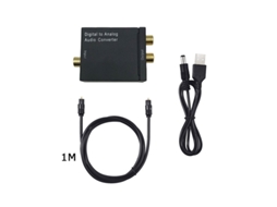 Adaptador Áudio Digital Estéreo Óptico Spdif Toslink Sinal Coaxial para Conversor Analógico Dac Jack 2 * Rca Amplificador Decodificador Adaptador