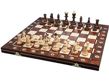 Jogo de Estratégia SENATOR CHESS SET - 16' FOLDING BOARD - BROWN Chess Senator Folding (Multicor - Idade Mínima: 14 anos)