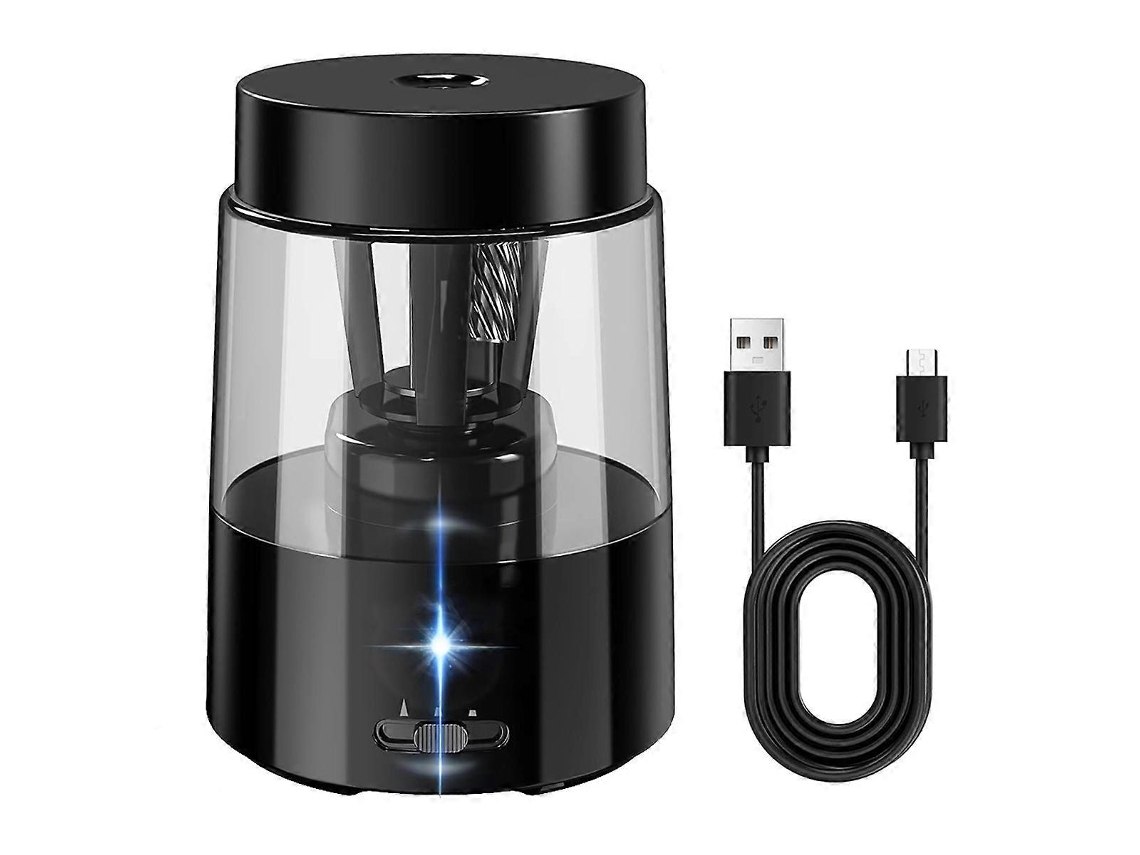 Apontador elétrico Slowmoose, apontador automático para crianças, preto