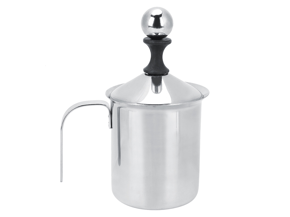 400ml Espumador de Leite em Aço Inoxidável Malha Dupla para Café Latte Cremoso