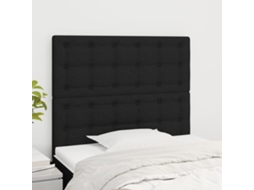 Cabeceira de cama 2 pcs tecido 90x5x78/88 cm preto