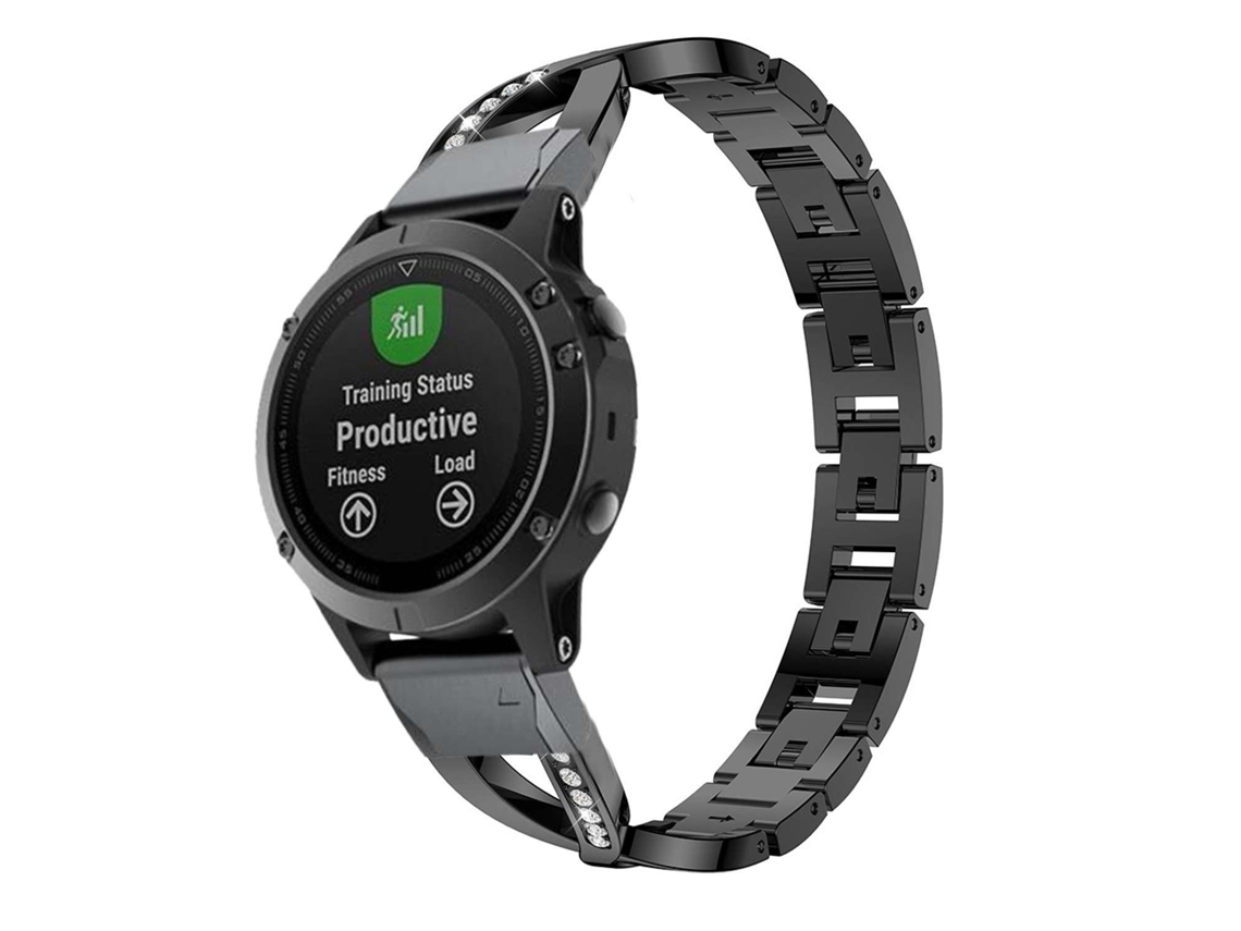 Bracelete Pulseira Aço Luxury para Garmin Forerunner 955 Preto