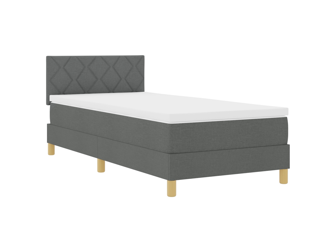 Conjunto 1 Estrado Com Molas Vidaxl Cinzento Tecido (90 X 190 Cm)