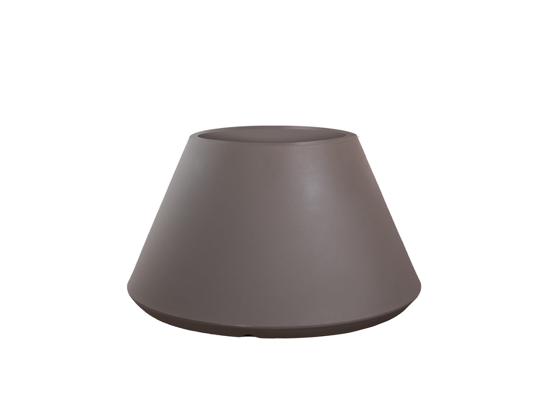 Vaso De Resina Para Interior E Exterior Para Plantas Desenho Cônico Redondo D.60x35h Stromboli Tortora