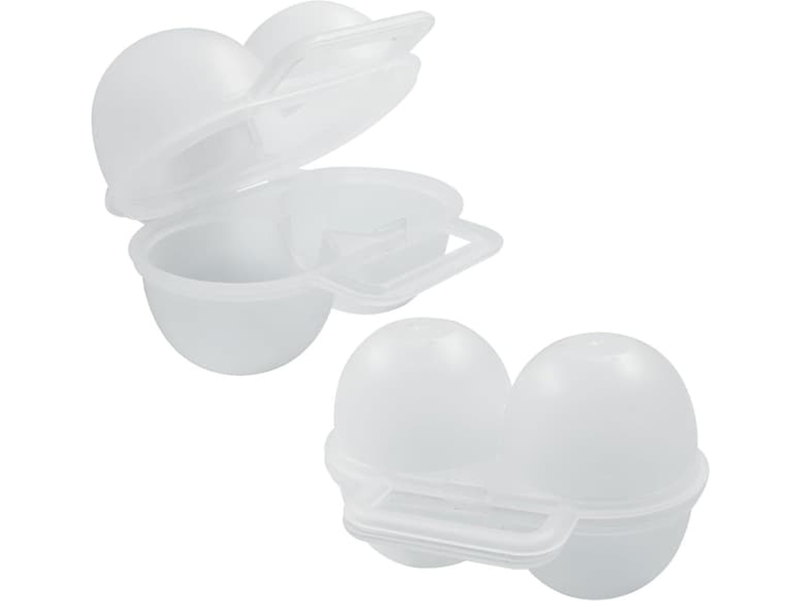 Conjunto De 2 Recipientes Para Ovos Com 2 Compartimentos, Práticos E Portáteis, Em Material Pp, Ideais Para Piqueniques E Natação