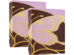 Pasta Escolar Com Estampa De Borboleta Da Beleza Africana 3, 8cm 1, 5 Polegadas, Três Carimbos Com Prancheta, Pacote Com