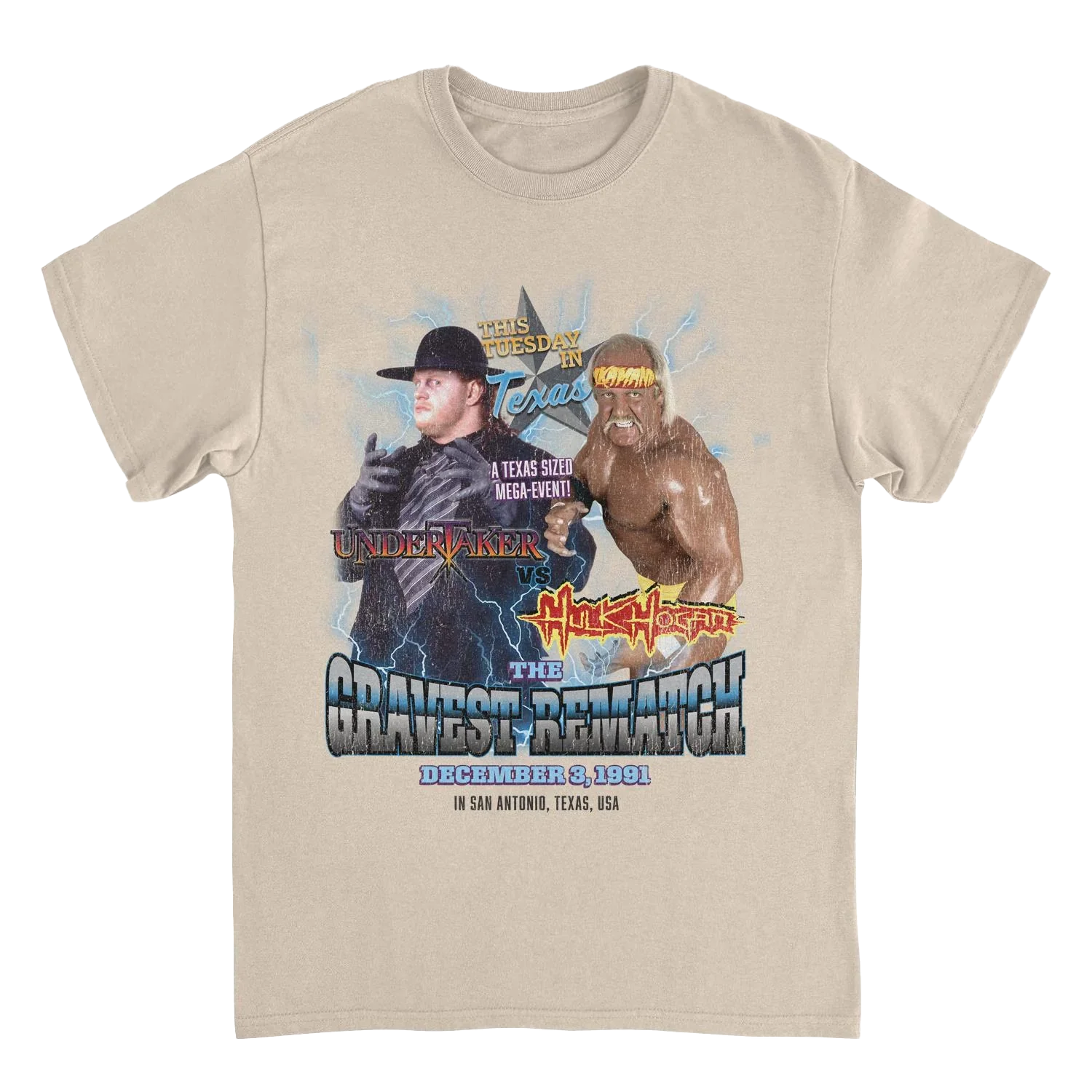 Wwe Hulk Hogan Undertaker Heavyweight Match Vintage T-shirt Unisex Rockinstone Size:xl