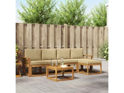 Vidaxl Conjunto De Sofás Para Exterior 6 Pcs Natural E Bege