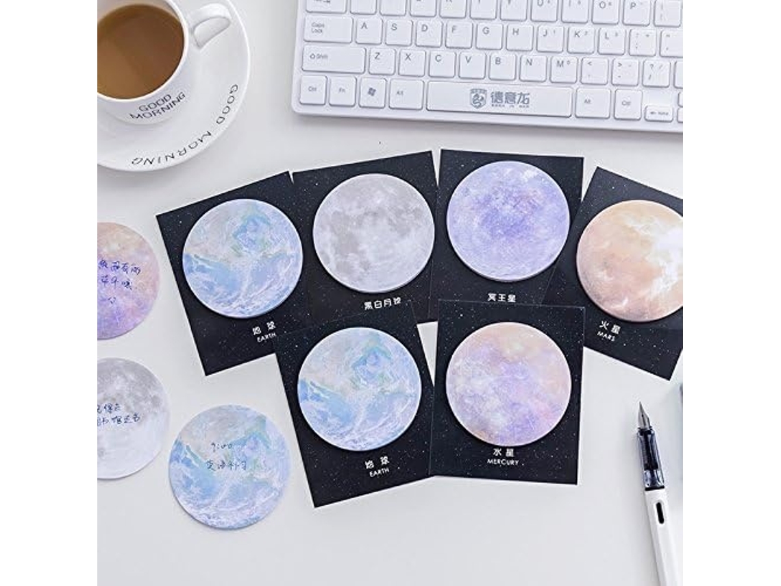 Lurelia 2x Creative Planets Notas Adesivas Com Índice E Bandeiras