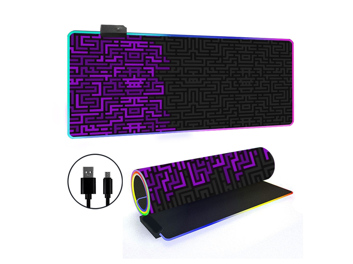 Mousepad Tapete De Mesa Retroiluminado Rgb Com Linhas Simples Brilvibera (estilo 13, 3006004mm)