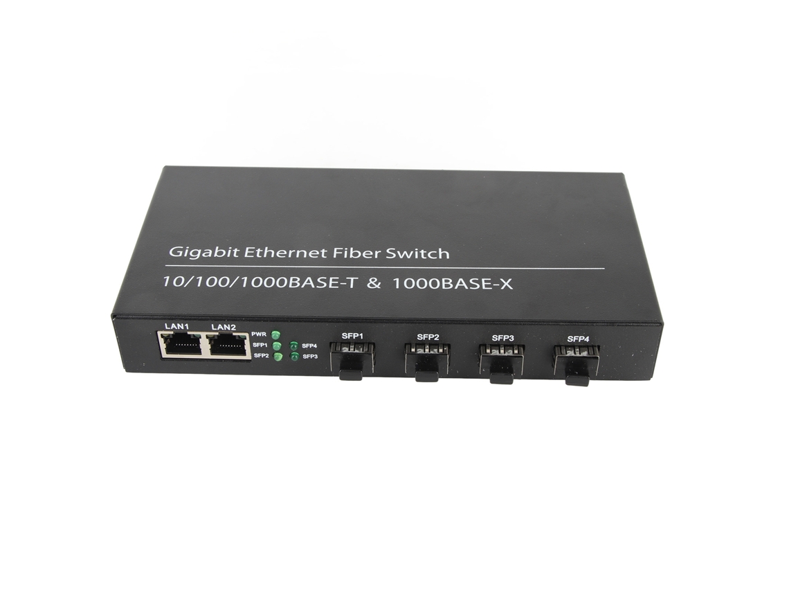 Conversor Fibra Ethernet LAXISCREED 4 Portas Ópticas 2 Elétricas Sfp
