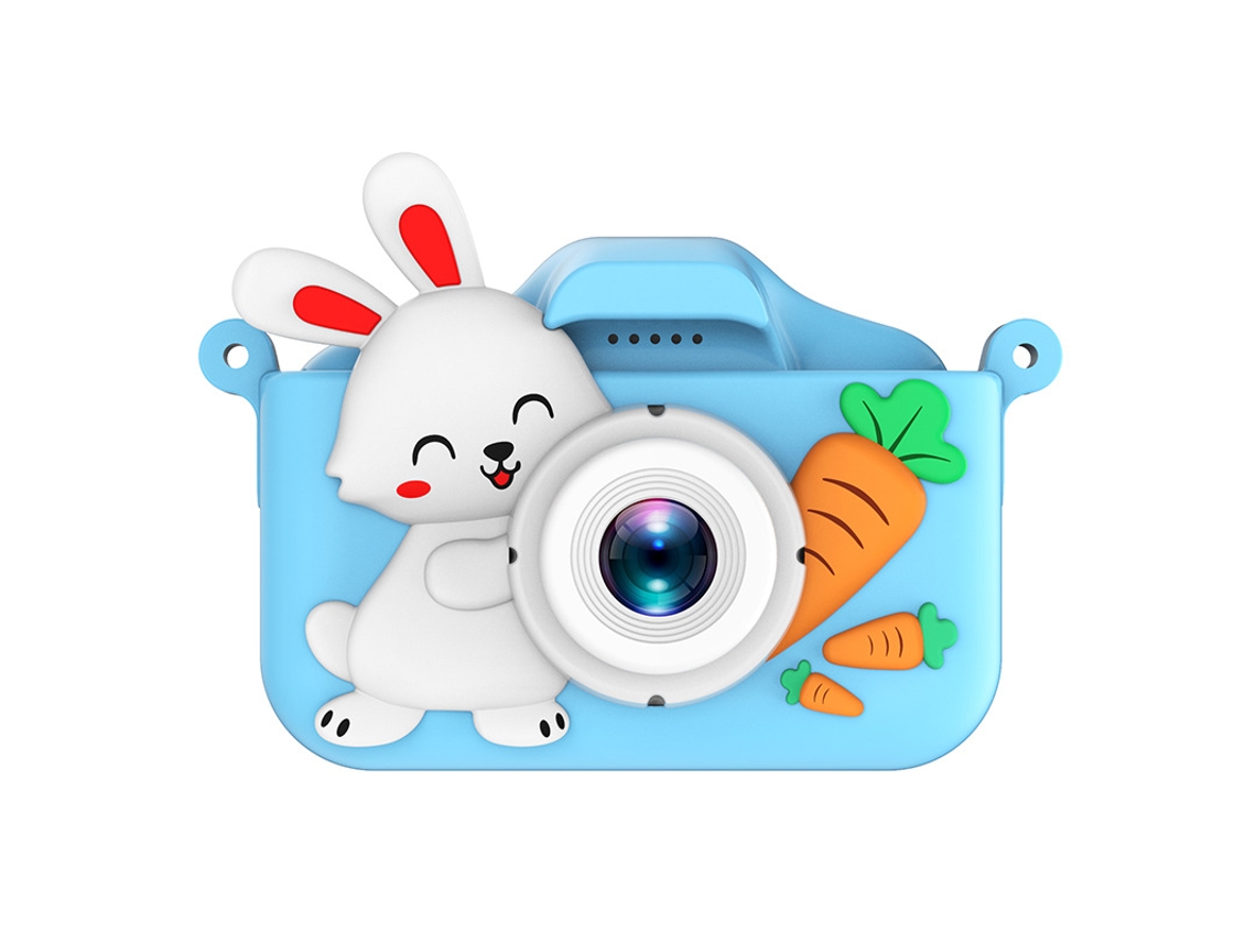 Câmera Dupla Hd Infantil de Desenho Animado (cartão de Memória Não Incluído) YUNZII (câmera Dupla de Alta Definição Blue Carrot Rabbit)