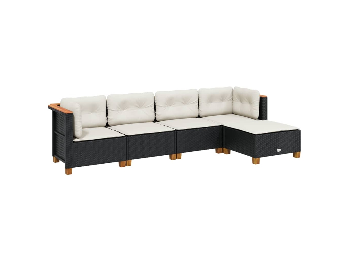 Garden Sofa Set, Garden Sofa Sets Vidaxl Preto Rattan / Vime (n/a)