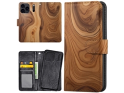 Capa Tipo Carteira/capa De Madeira Para Iphone 17 Pro