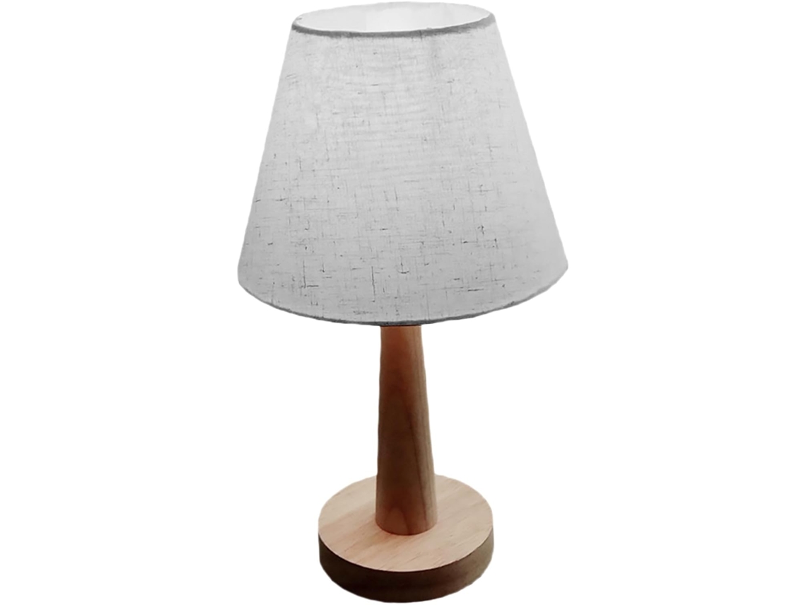 Luminária De Mesa Moderna Ipetboom, Com Luz Led Em Madeira E Linho, Ideal Para Quarto E Escritório