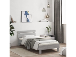 Vidaxl Estrutura De Cama C/ Cabeceira Derivados Madeira Cinza Sonoma