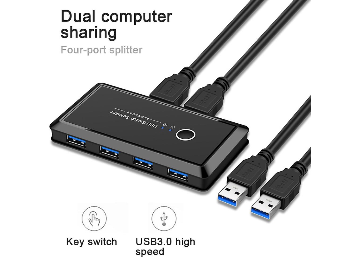 Hub Seletor Usb 3.0 Para 2 Pcs, Compartilhando Até 4 Dispositivos . Aquaforge (teclado, Mouse E Impressora)