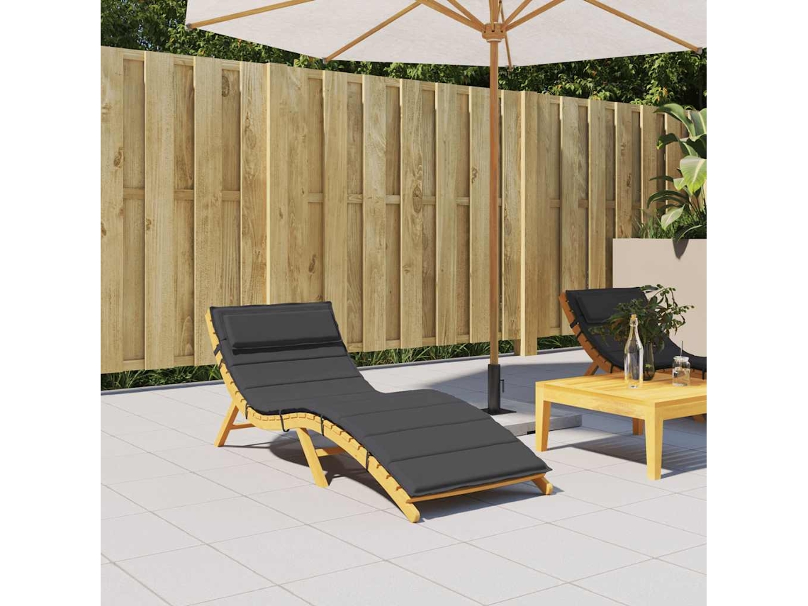 Vidaxl Almofadão P/ Espreguiçadeira 180x60x4 Cm Tecido Oxford Preto