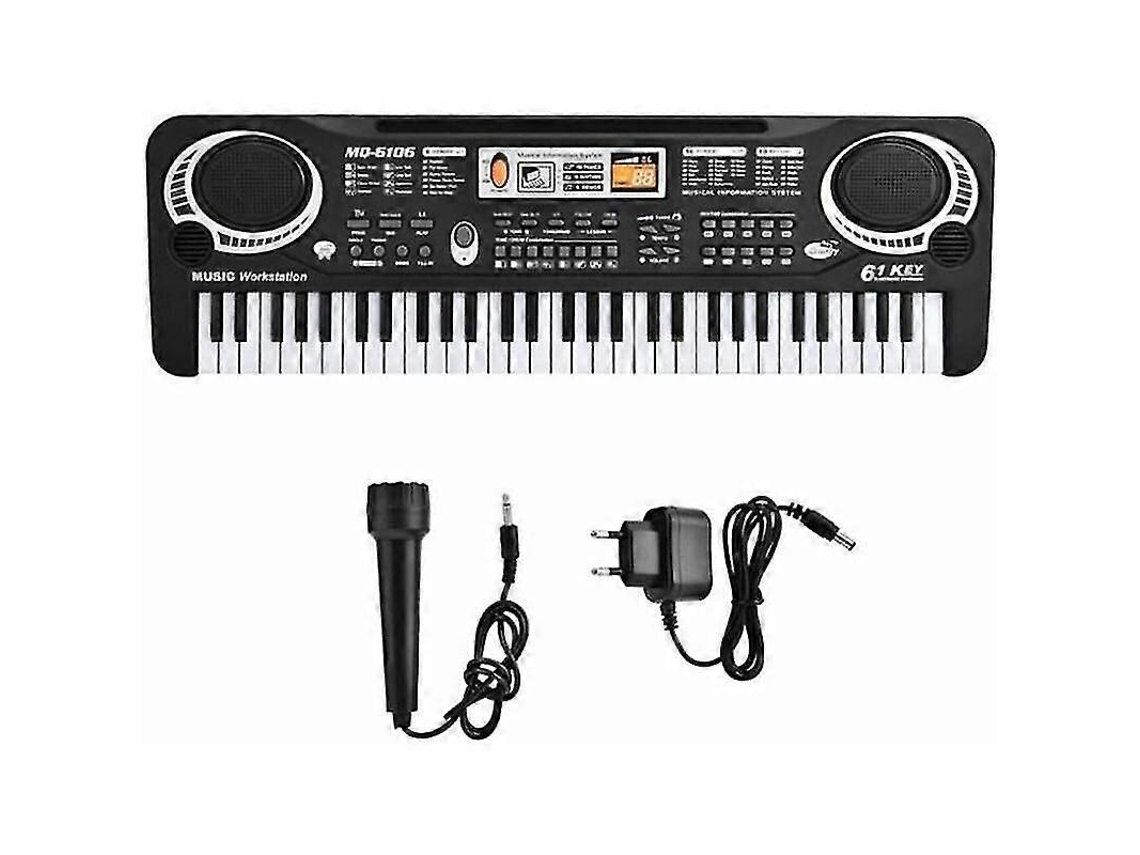 Piano Eletrónico Infantil De 61 Teclas Com Microfone
