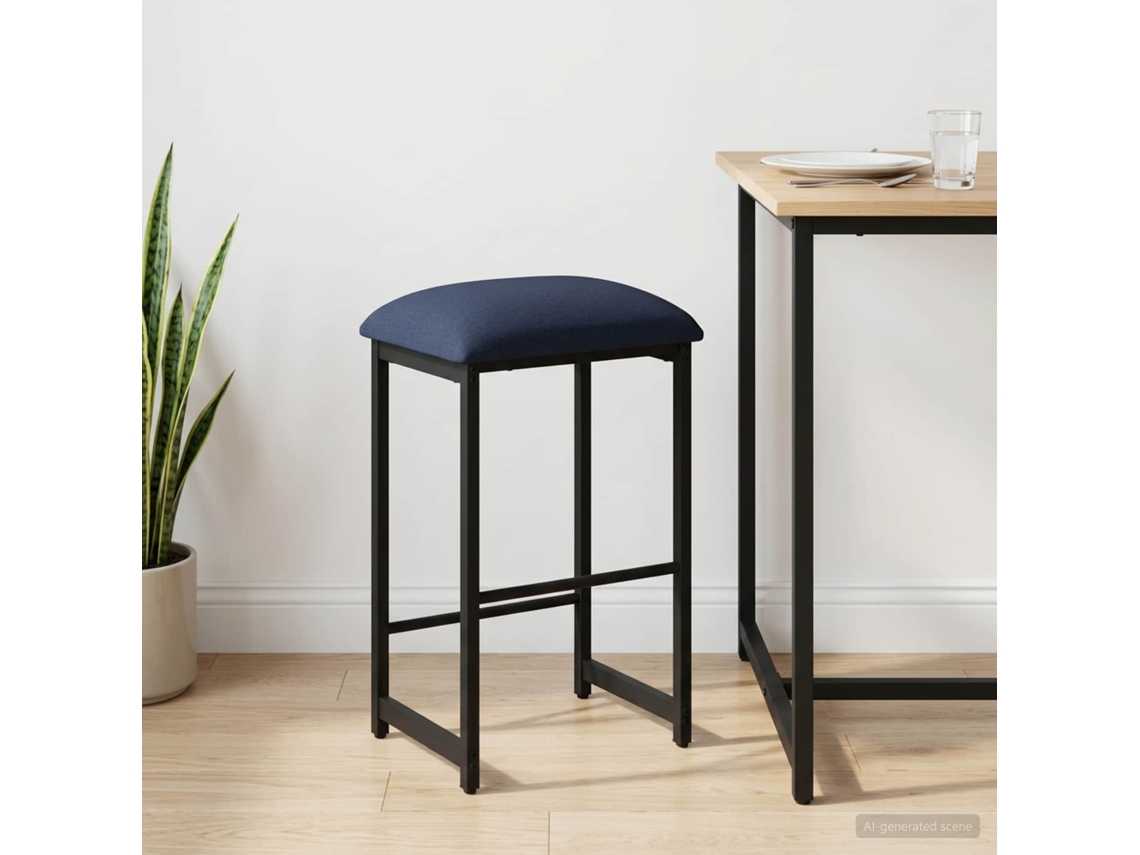 Vidaxl Banco De Bar Azul 40 X 32 X 74 Cm Derivados De Madeira