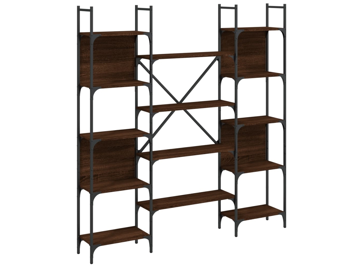Bookshelf, Bookshelves Vidaxl Marrom Madeira Processada (155.5 X 24 X 166.5 Cm)