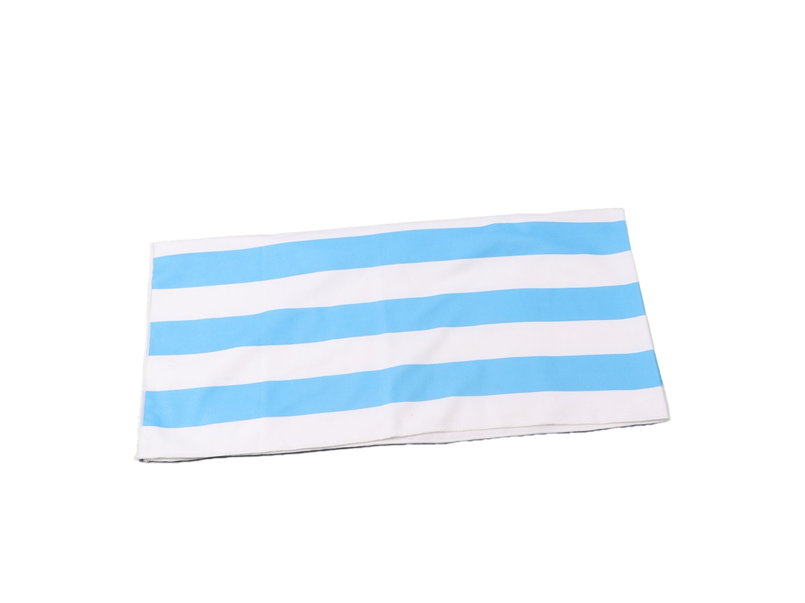 Toalha de Praia de Microfibra Listrada, Super Absorvente e Seca Rápido, 59.1x29.5in Azul S/MARCA