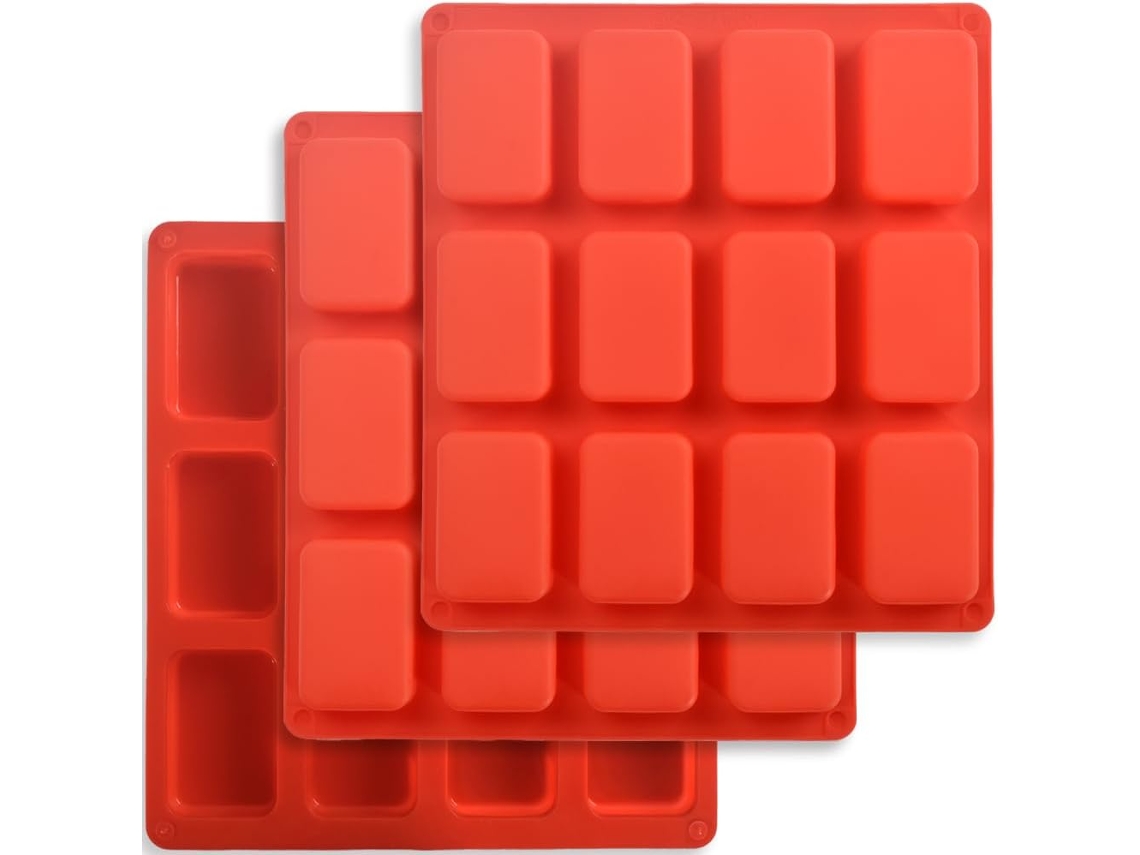 Conjunto De 3 Formas Para Pão E Bolos, Em Silicone, 12 Cavidades, Revestimento Antiaderente, Para Forno, Confeitaria E Preparo Doméstico