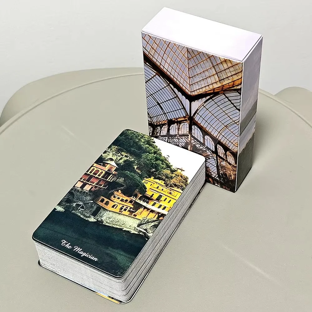 Baralho De Tarô Com Tema De Arquitetura, 10,3 X 6 Cm, 78 Cartas.