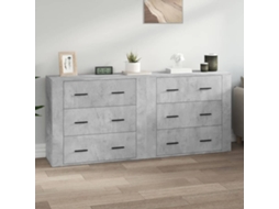 Vidaxl Aparadores 2 Pcs Derivados De Madeira Cinzento Cimento