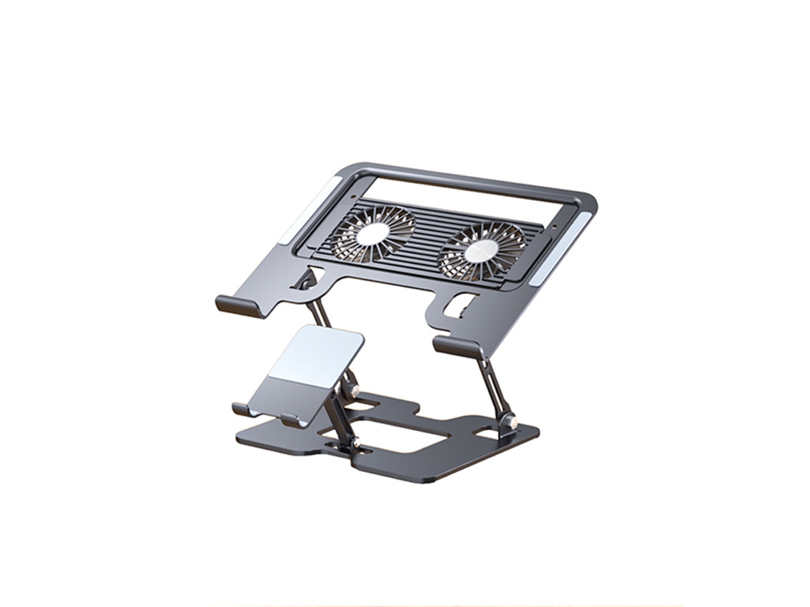 Suporte De Refrigeração Para Portátil 27,9cm X 21,2cm X 4,4cm, 2 Em 1 Para Portáteis E Telemóveis, Ventoinha Silenciosa, Suporte Elevatório Para Ref