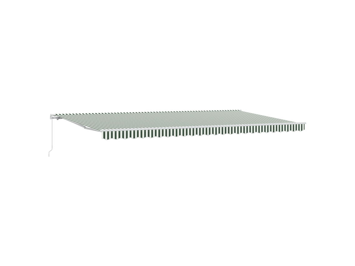 Conjunto 1 Toldo Retrátil Vidaxl Verde Poliéster (600 × 300 Cm)