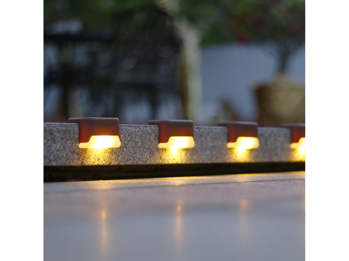 Kit com 16 luminárias solares externas à prova d'água para escadas, cercas, jardins, pátios e passarelas AQUAFORGE