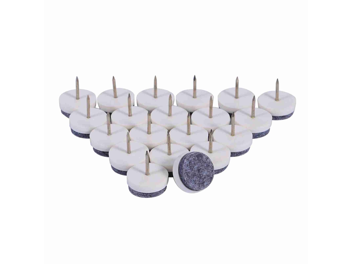 Feltro Pé Pregos Almofadas (pacote com 20 unidades, 24mm, Branco)