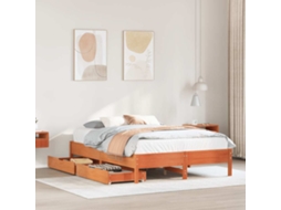 Vidaxl Cama Sem Colchão 160x200 Cm Madeira Pinho Maciço Castanho-mel