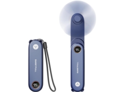 Mini Ventoinha Portátil Lalamoli Com Visor De Led, 2 Em 1, Dobrável, Carregamento Usb, Ideal Para Viagens, Adequada Para Mulheres E Raparigas Azul
