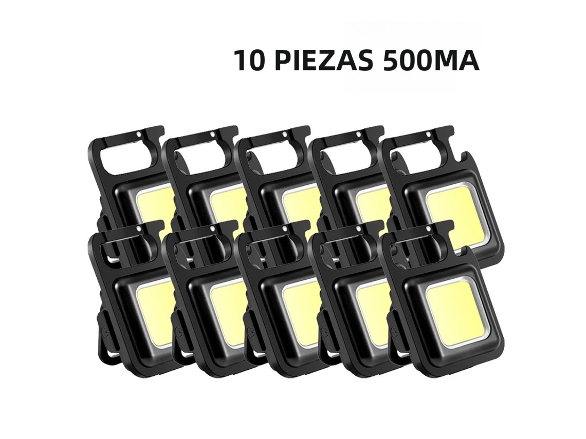 Mini Lanterna Portátil Cob, Lanterna de Chaveiro, 4 Leds Edc, Lanterna de Emergência À Prova D'água MDUG (10 Unidades, 500mah)