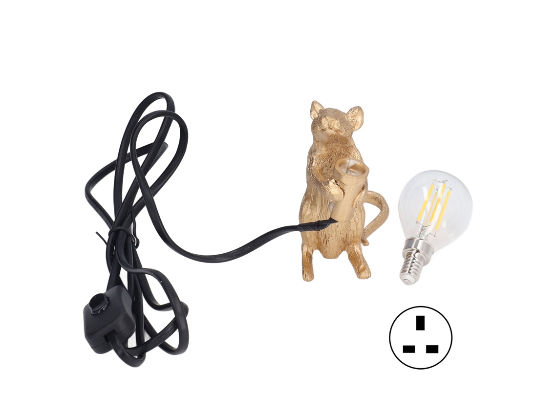 Lâmpada de Rato de Resina Moderna, Iluminação Suave, Quarto, Café, Escritório, Decor Dourado, UK