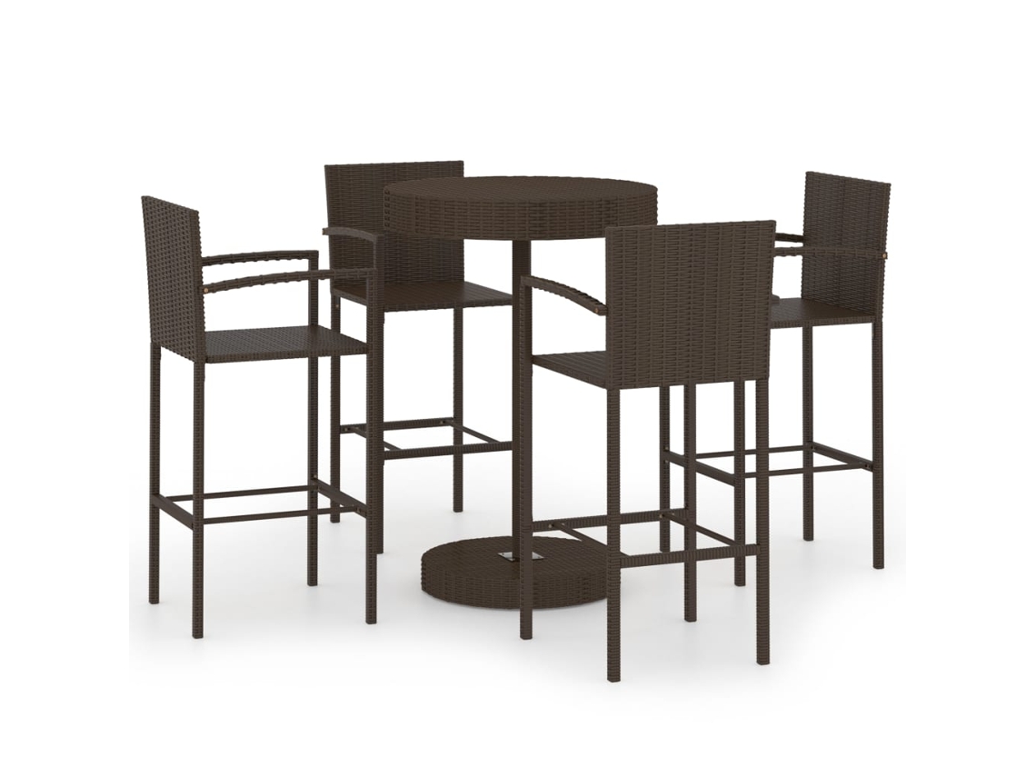 Garden Bar Set, Garden Bar Sets Vidaxl Marrom Rattan / Vime (n/a)