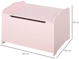 Caixa de armazenamento infantil HOMCOM Tipo baú Rosa (60x40x48 cm)