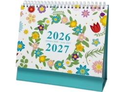 Calendário De Mesa 2026-2027 Planejador Semanal E Mensal Com Espaço