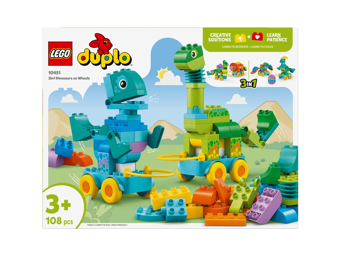 LEGO Duplo: Dinossauros Sobre Rodas 3em1 - 10451