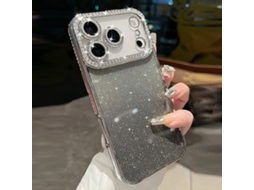Capa De Tpu Para Iphone 17 Pro Max - Glitter Degradê De Diamante