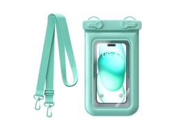 Capa Impermeável Para Celular Com Esponja Flutuante Para Tela Sensível Ao Toque, Classificação Ipx8.verde Menta