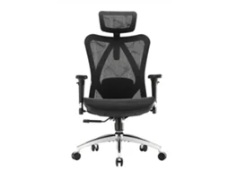 Cadeira ergonômica M57 com braços 3D, suporte lombar, tela, 150 kg, altura e inclinação ajustáveis. Certificação SGS/BIFMA. Preta. Sihoo